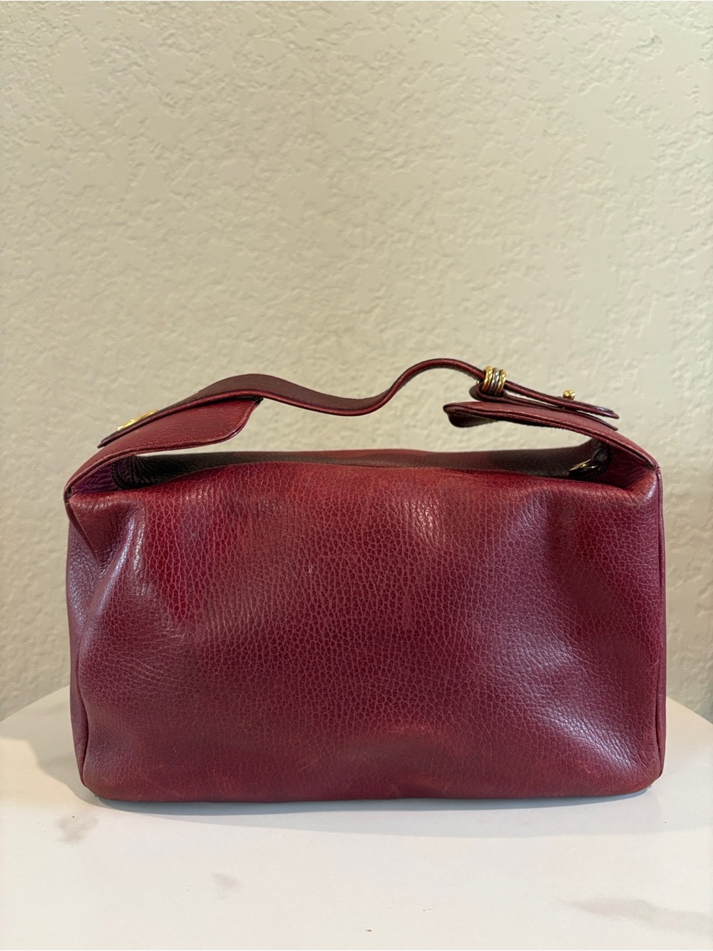 Cartier Bordeaux Leather Handbag